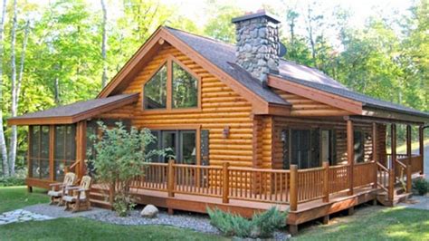 Log Cabin Home With Wrap Around Porch Big Log Cabin Homes Lrg Log
