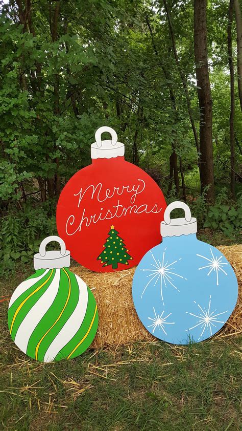 Set Of 3 Christmas Ornaments Yard Lawn Art Ornament Decoration Etsy