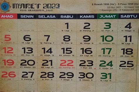 Kalender Jawa Hari Senin 27 Maret 2023 Watak Dari Weton Senin Pahing