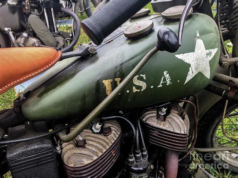 Vintage Army Motorcycle Photograph By Roy Branson Fine Art America