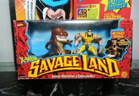 Toy Biz Marvel X Men 1997 Savage Land Savage Wolverine And Crawler Rex