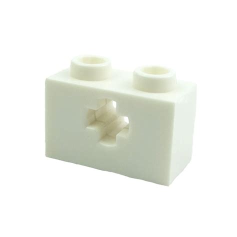 Lego Spare Parts Brick 1x2 With Axle Hole White