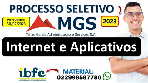 Internet E Aplicativos Processo Seletivo Mgs Banca Ibfc