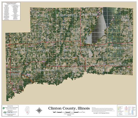 Clinton County Illinois 2018 Aerial Wall Map Mapping Solutions