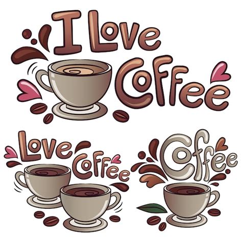 I Love Coffee Background Vector Free Download