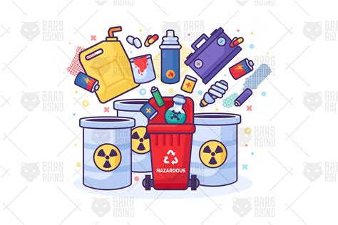 Hazardous Waste Recycling Container Graphic by barsrsind · Creative Fabrica