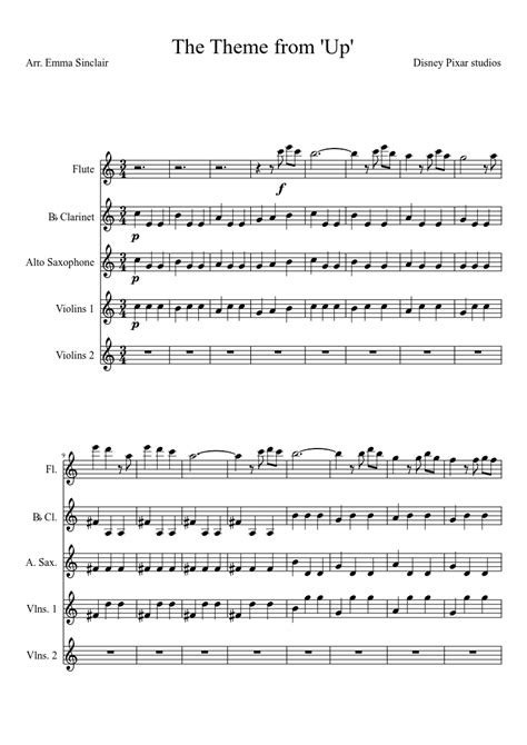 The Theme From Disney Pixars Up Sheet Music Download Free In Pdf Or Midi
