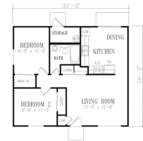 Ranch Style House Plan 2 Beds 1 Baths 778 Sqft Plan 1 113 Floor