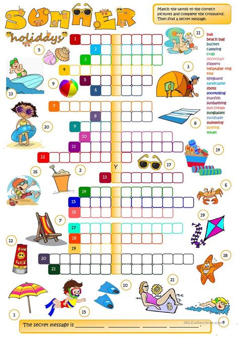 Printable Crossword Puzzles Summer Holidays Printable Crossword Puzzles