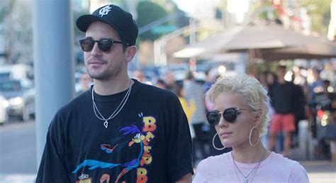 Halsey Debuts New Platinum Blonde Hair While Out With G Eazy G Eazy Halsey Just Jared