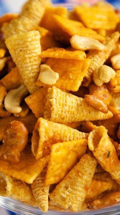 Satisfying homemade snack mix recipes. Buffalo Ranch Snack:14oz Bugles OR (Corn Cereal),8oz ...