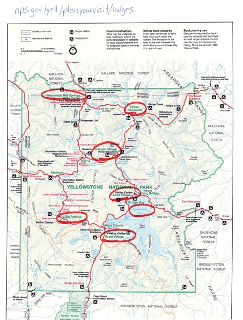 printable map of yellowstone national park