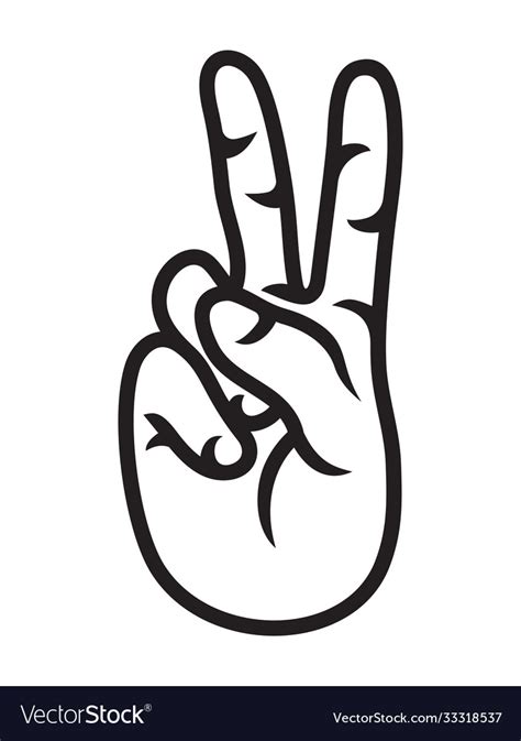 Hand Peace Sign Royalty Free Vector Image Vectorstock