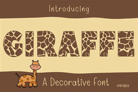 Giraffe Font By Miraipa · Creative Fabrica