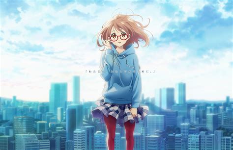 Anime Kyoukai No Kanata Kuriyama Mirai Anime Girls Glasses