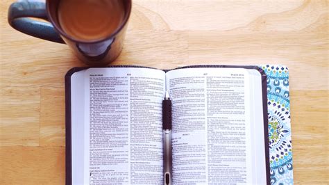 Cropped Open Bible With Coffee Fellowship Bible Church