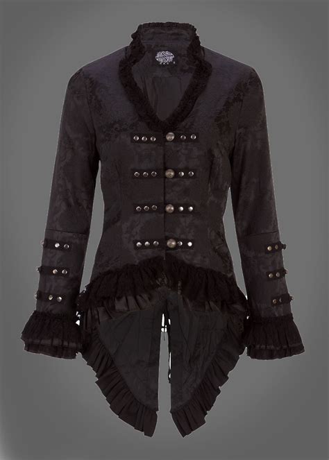 Elegant Black Victorian Jacket With Lace Embellishments Fashion