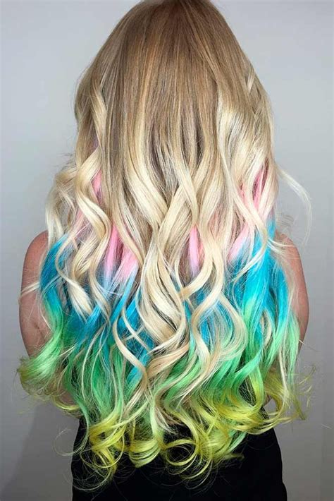 hidden rainbow hair tresses allow you to be daring and switch to modest whenever you want this