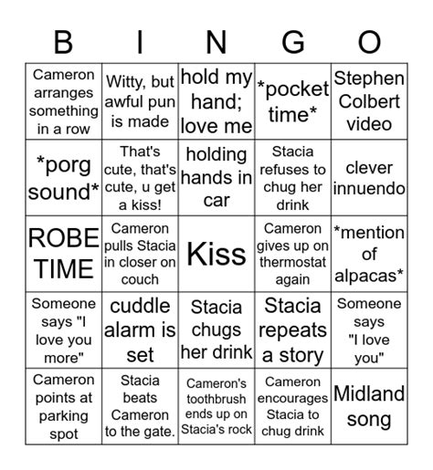 Sexy Bingo Card