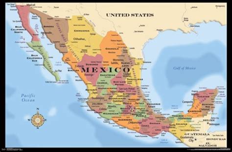 Map Of Mexico Athena Posters