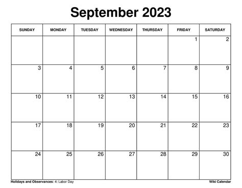 September 2023 Calendar Printable Wiki Get Calendar 2023 Update