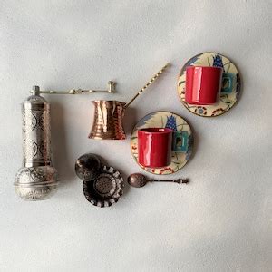 Turkish Coffee Set With Traditional Grinder Turkish Coffee Etsy