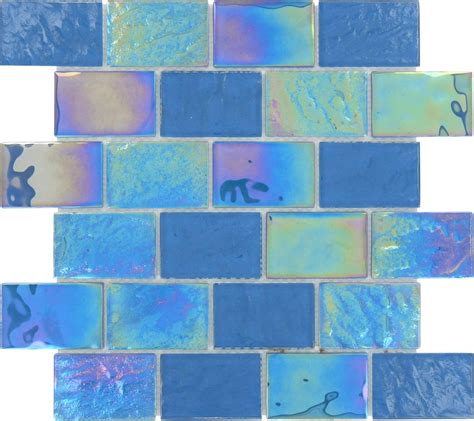 Buy Bimini Blue 2x3 Glossy Iridescent Glass Tile Oasis Tile