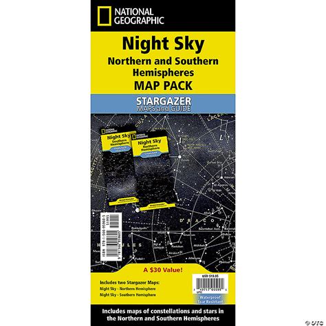 National Geographic Night Sky, Stargazer folded Map Pack Bundle, Folded