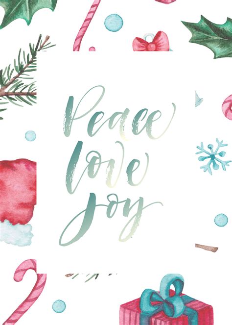Peace Love Joy Customizable Christmas Card Template Shutterstock