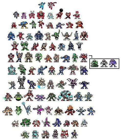 All Robot Masters 1 10 And Mega Man And Bass Megaman Amino