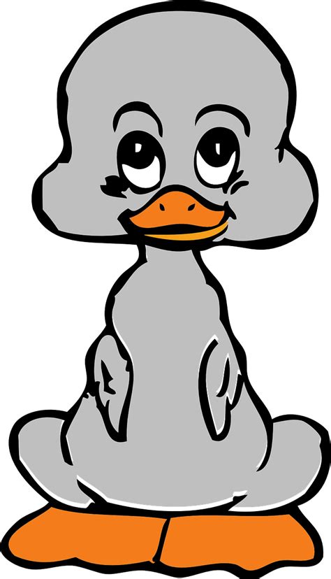 Duckling Naked Gray Smile Comic PNG Picpng