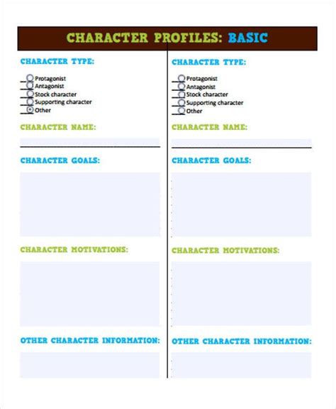 7 Character Outline Templates Free Sample Example Format Download