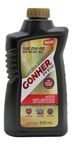 Botella Aceite Sintético 0w20 Gonher Prime 946 Ml Grupo Fuentes