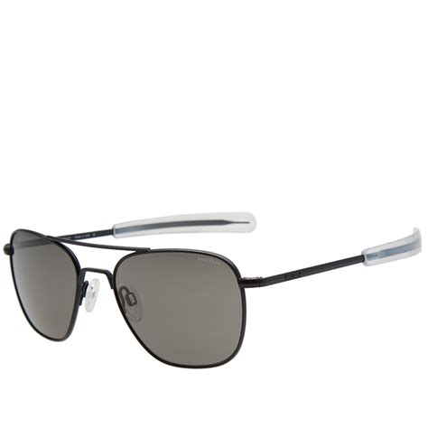 Randolph Aviator Sunglasses Matte Black And Grey End It