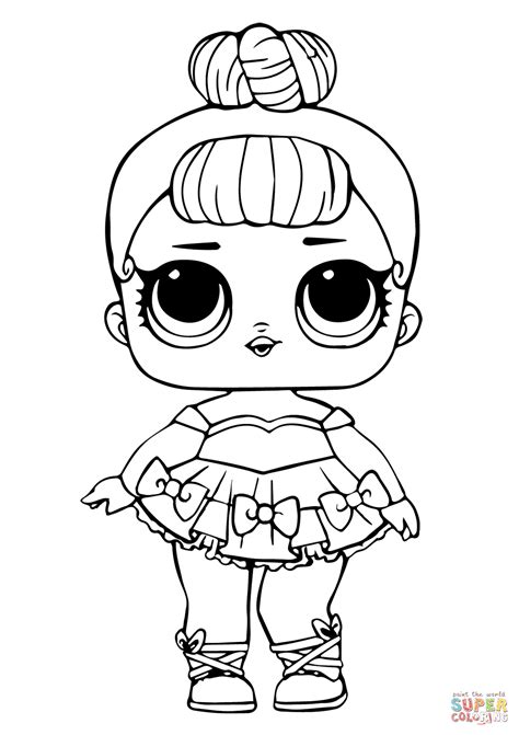 Collect all 12 characters and strut serious style with l.o.l. LOL Doll Miss Baby Glitter coloring page | Free Printable Coloring Pages