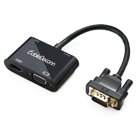 Vga To Vga Hdmi Splitter With 35mm Audio Converter Support Dual