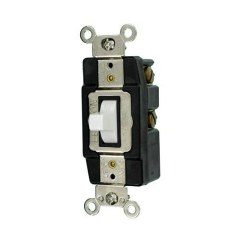 Leviton 1257 W White Single Pole Double Throw Momentary Toggle Switch