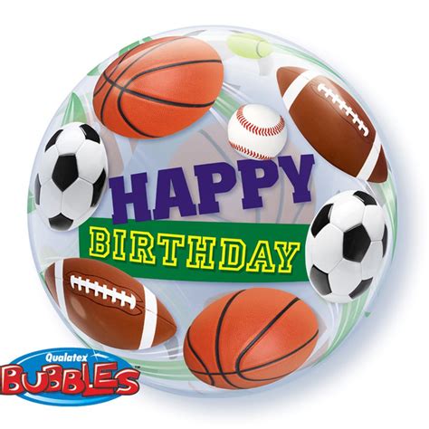 Birthday Sport Balls Bubble Balloon 2256cm Qualatex 34821 1 Piece