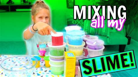 Mixing All My Slimes Giant Diy Slime Smoothie Youtube