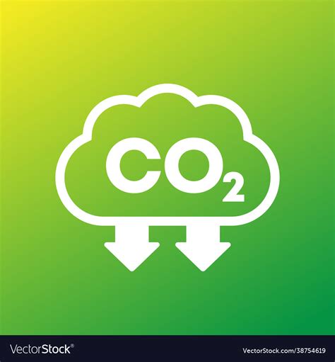 Carbon Emission Reducing Icon Royalty Free Vector Image