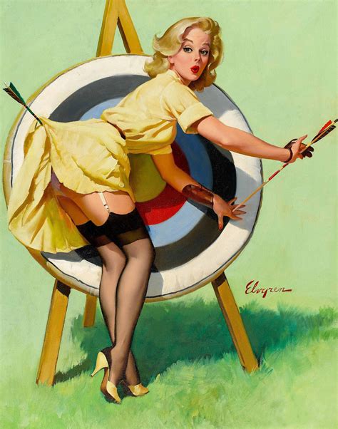 Gil Elvgreen Gil Elvgreen Vintage Pin Up Art “a Near Miss” Flickr
