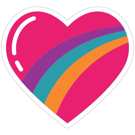 Rainbow Heart Hippie Sticker