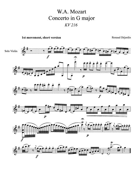 Violin Concerto No 3 In G Major K 216 Mozart Wolfgang Amadeus Imslp Free Sheet Music Pdf