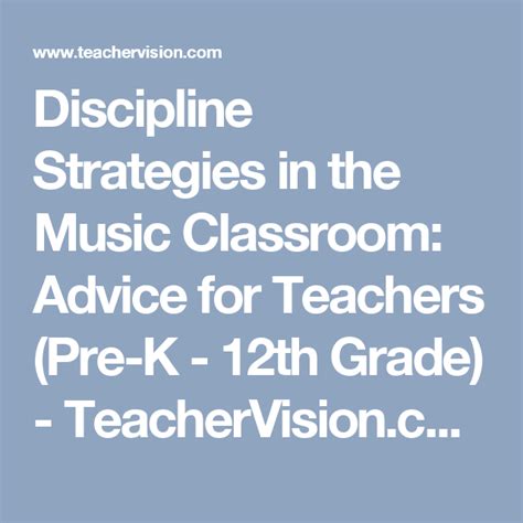 Discipline Strategies In The Music Classroom Music Classroom