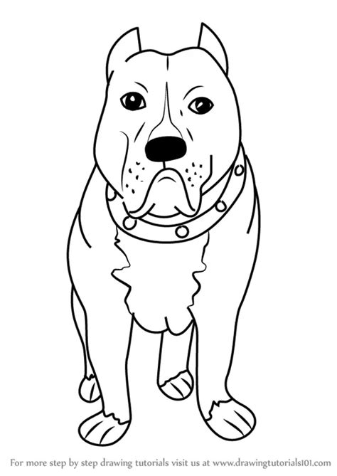 Learn How To Draw A Cartoon Pitbull Dog Cartoon Animals Step By Step