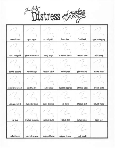 Printable Tim Holtz Distress Ink Color Chart Printable Word Searches
