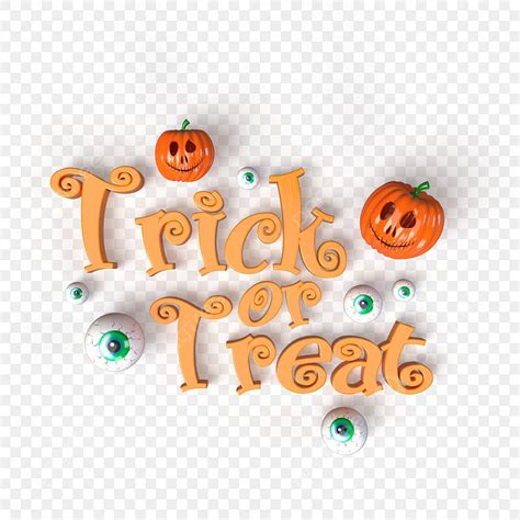 Scary 3d Images Trick Or Treat Text A Treat With Pumpkin And Scary