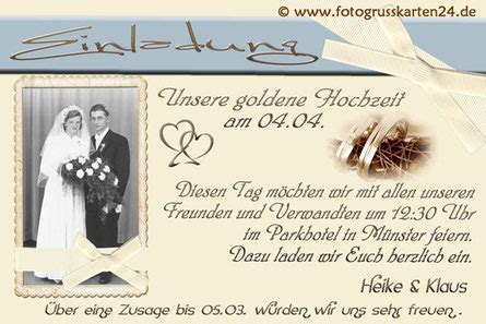 Gold ist das motto, golden war die zeit. Einladung Goldene Hochzeit Text / Einladung Goldene ...