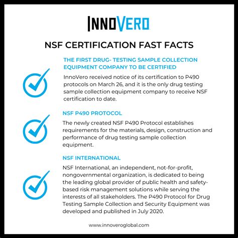 Innovero Earns Nsf Certification Becoming First Drug Testing Sample