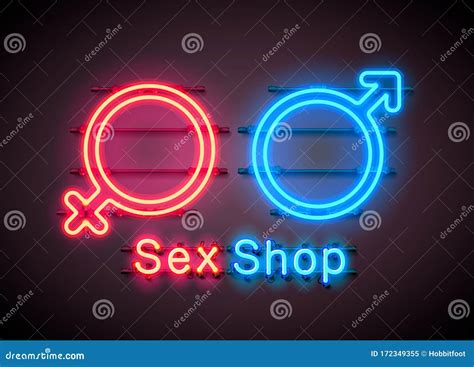 Neon Sex Shop Red Symbol Banner Stock Vector Free Download Nude Photo Gallery